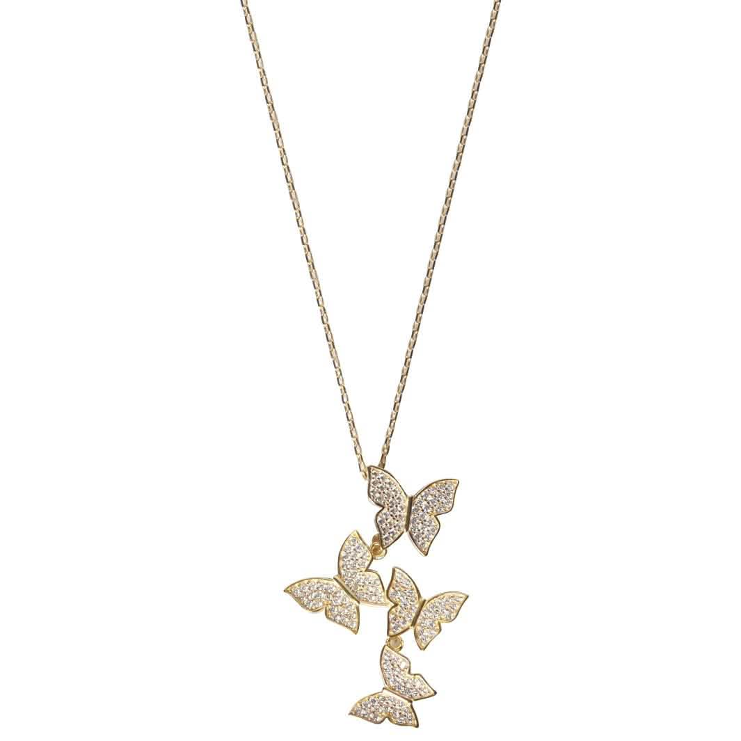Cluster Hanging Butterflies Necklace - Assorted Colors DailySale