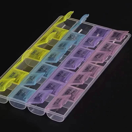 Colorful 28-Compartment Pill Organizer - Portable, Large Capacity Health Care Box DailySale