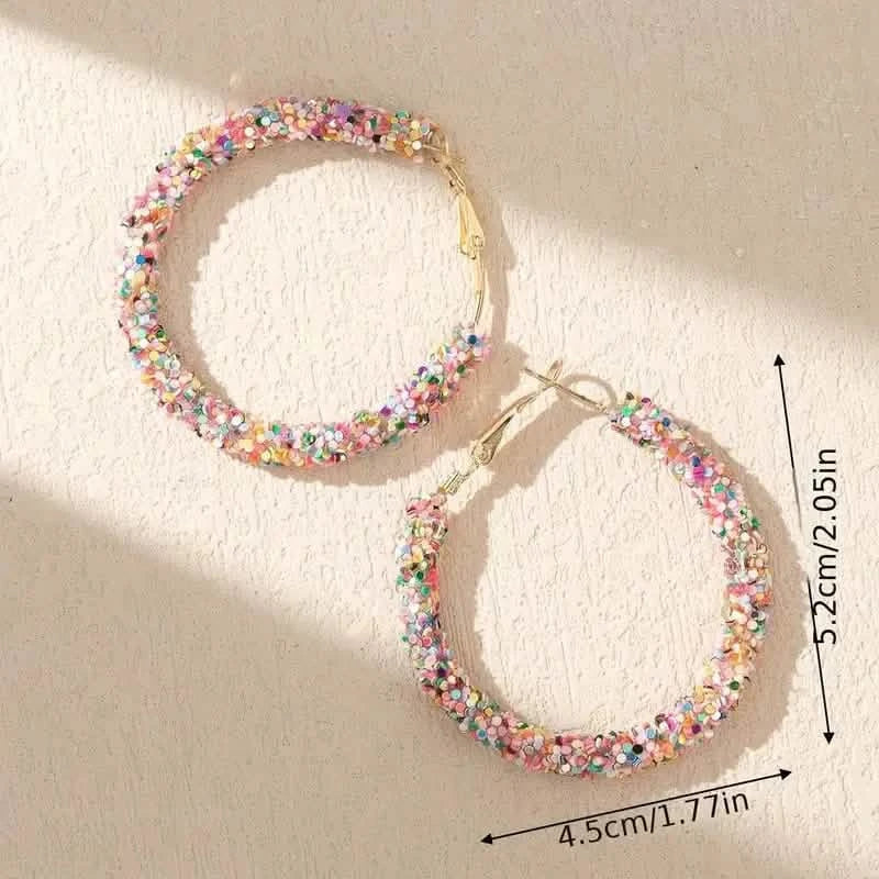 Colorful Circle Sheets Decor Boho Hoop Earrings DailySale