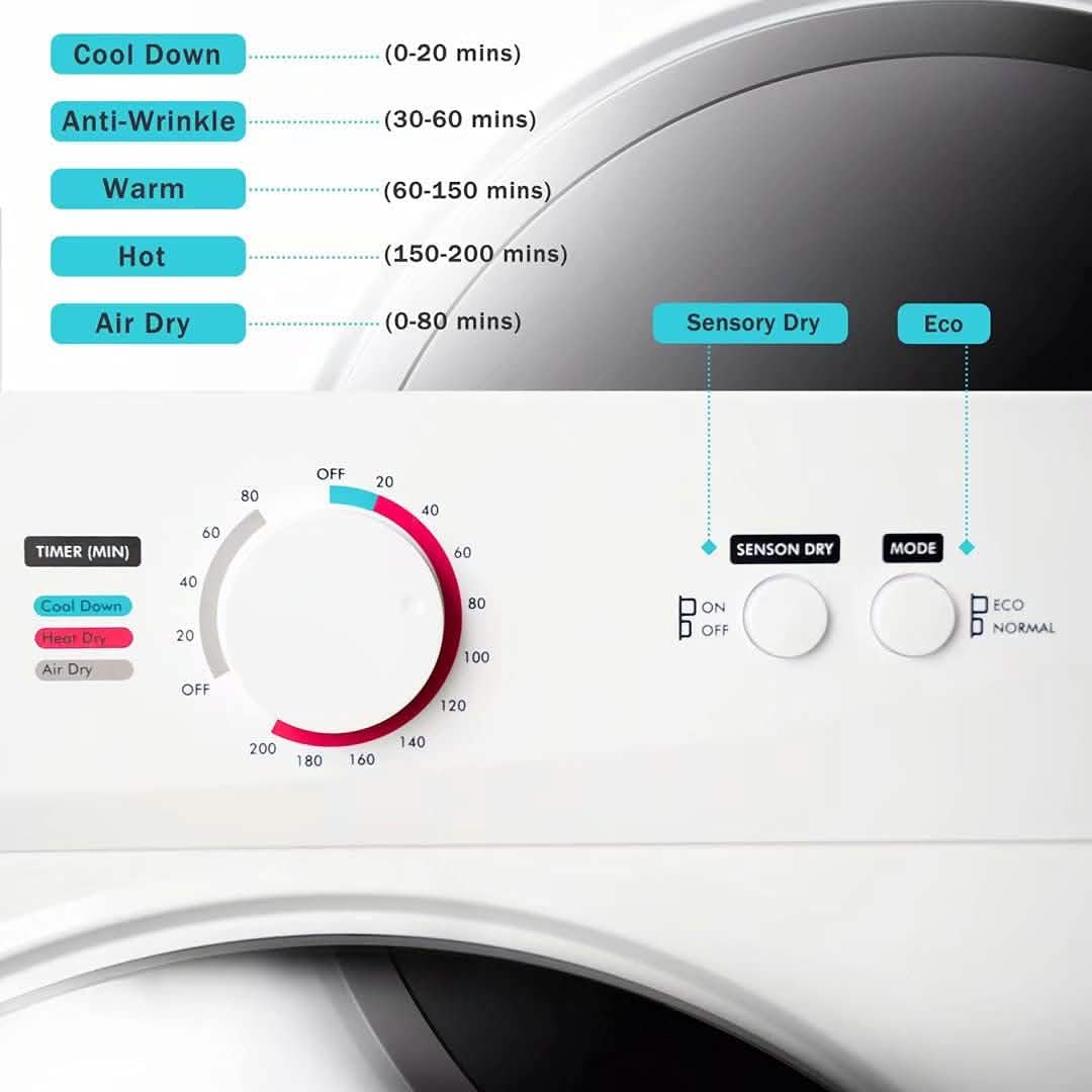 Compact Electric Clothes Dryer with Stainless Steel Tub DailySale