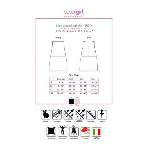 Cover Girl Shapewear Paris Firm Control Half Slip Shaper with Lace for Women DailySale