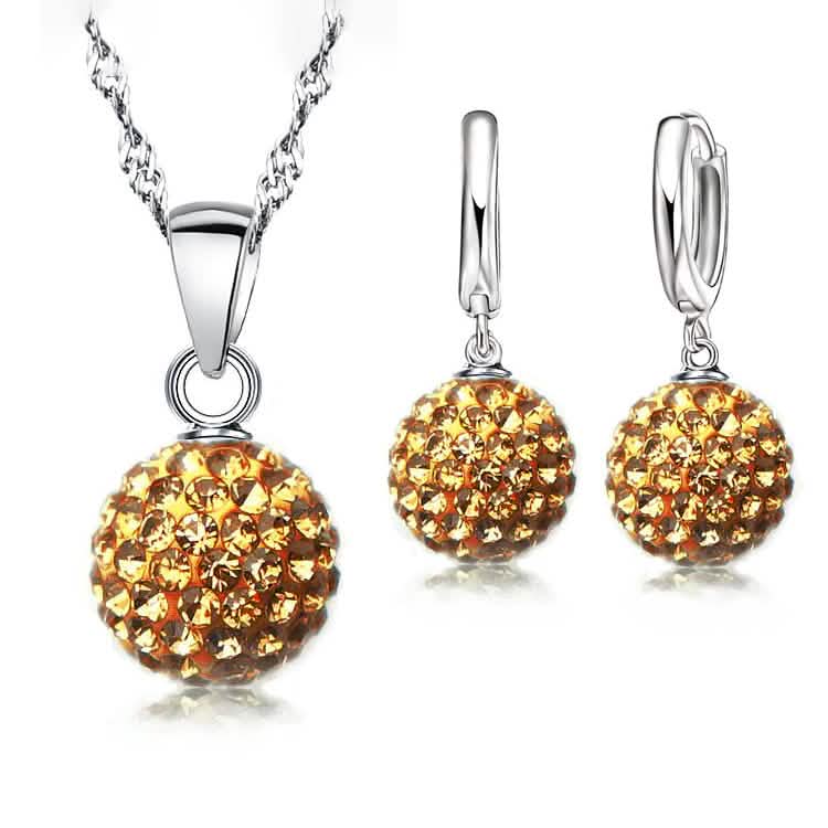 Crystalline Solid Silver Woman Jewelry Disco Ball Set DailySale