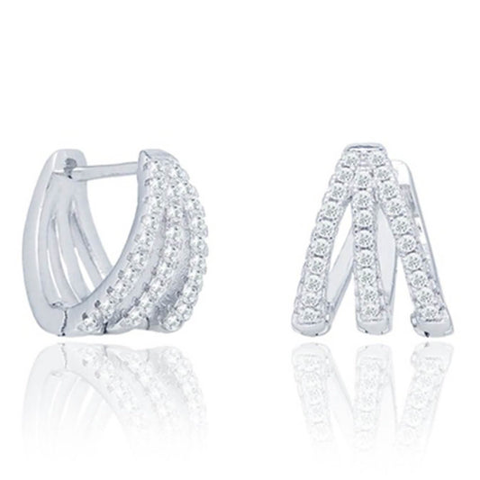 Cubic Zirconia Claw Design Earrings DailySale
