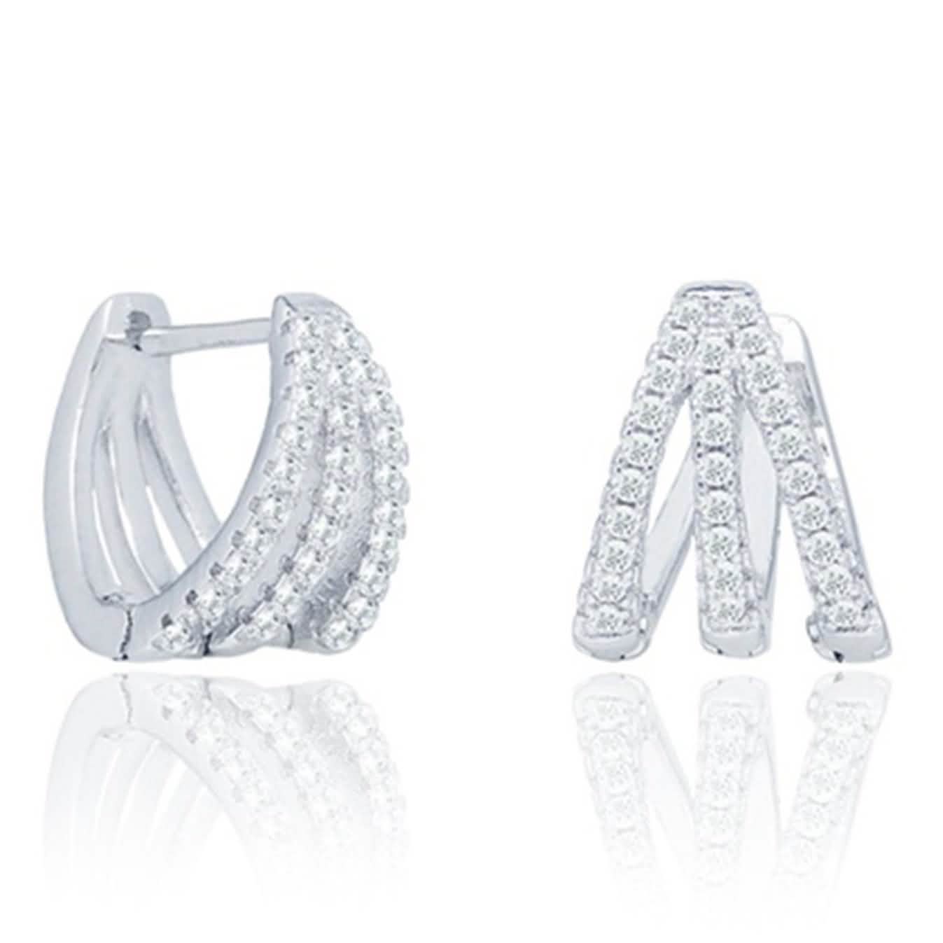 Cubic Zirconia Claw Design Earrings DailySale