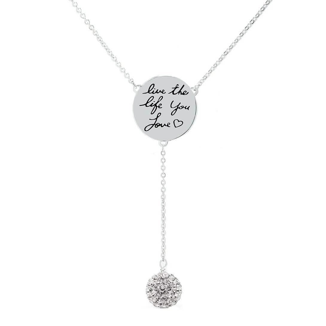 Cubic Zirconia Engraved Inspirational Necklaces DailySale