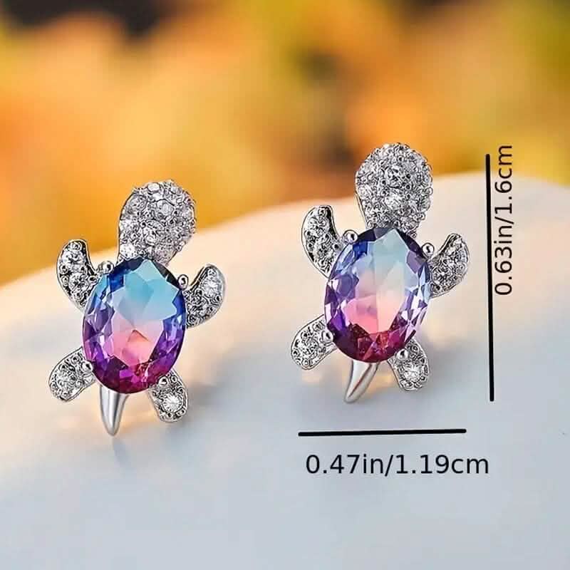 Cute Zirconia Turtle Ear Stud Earrings DailySale