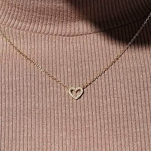 Dainty Diamond Heart Necklace Tiny Love Heart Everyday Necklace DailySale