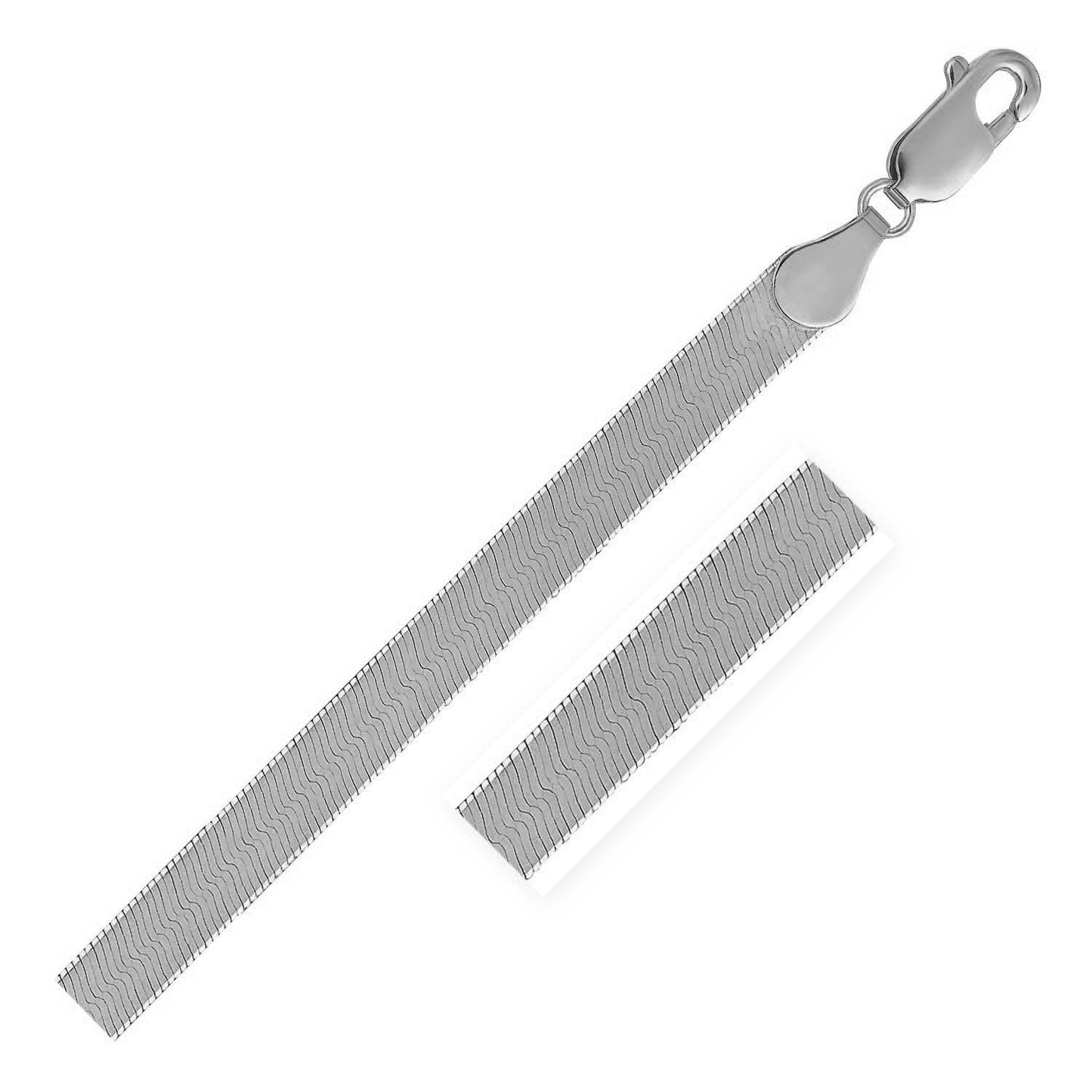 14k White Gold Super Flex Herringbone Bracelet (4.60 mm) Bids.com