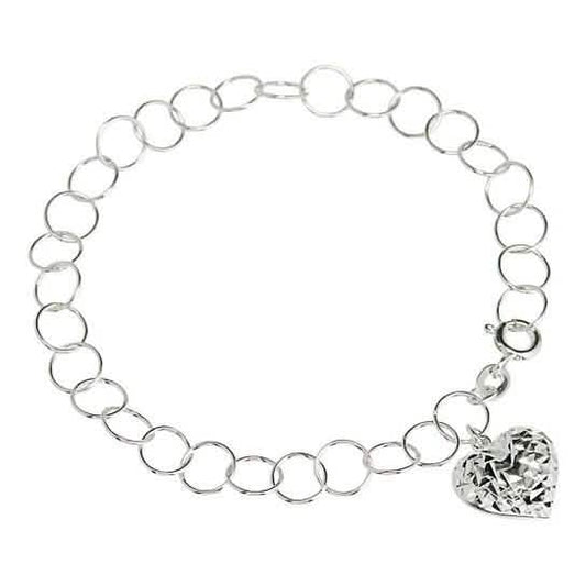Diamond Cut Heart Charm Bracelet DailySale