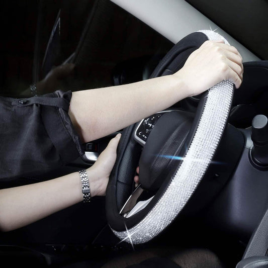 Diamond Leather Steering Wheel Cover with Bling Bling Crystal Rhinestones DailySale