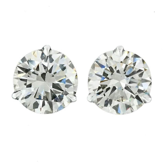 Diamond Stud Earrings F VS2 Round 4 Carat Lab Created 14K White Gold Screw Back DailySale