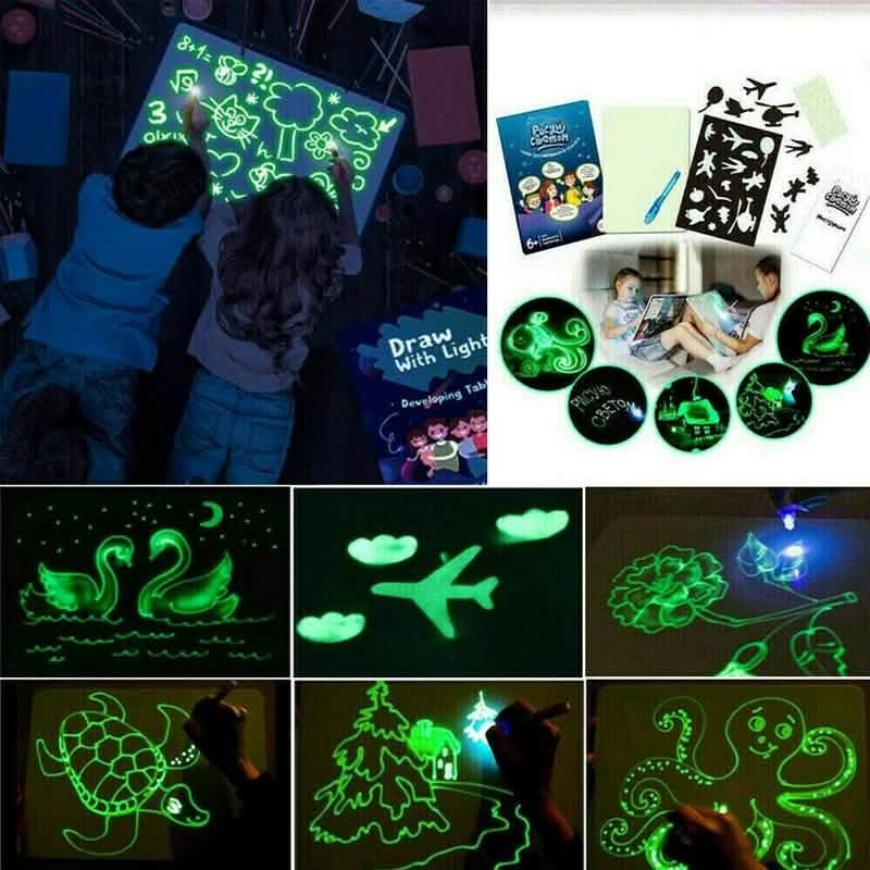 Draw With Light Kids' Learning Tablet Magic Drawing Board DailySale
