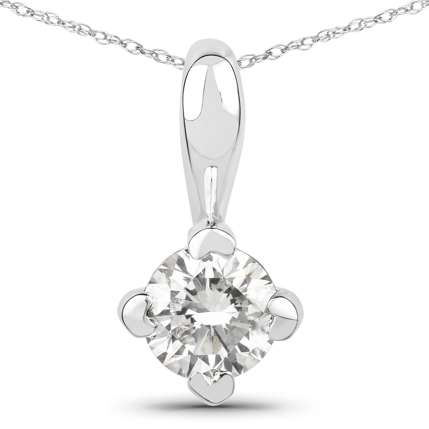 0.33 Carat Genuine Lab Grown Diamond 14K White Gold Pendant Bids.com