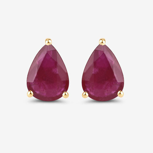 1.60 Carat Genuine Ruby 10K Yellow Gold Earrings Bids.com