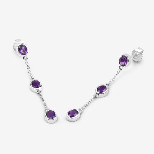 2.04 Carat Genuine Amethyst .925 Sterling Silver Earrings Bids.com