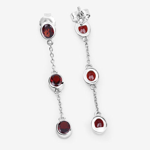 2.70 Carat Genuine Garnet .925 Sterling Silver Earrings Bids.com