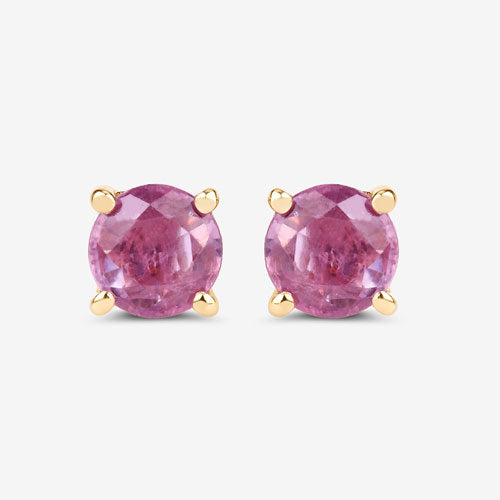 1.30 Carat Genuine Pink Sapphire 10K Yellow Gold Earrings Bids.com