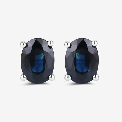 1.90 Carat Genuine Blue Sapphire 10K White Gold Earrings Bids.com