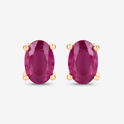 1.04 Carat Genuine Ruby 10K Yellow Gold Earrings Bids.com