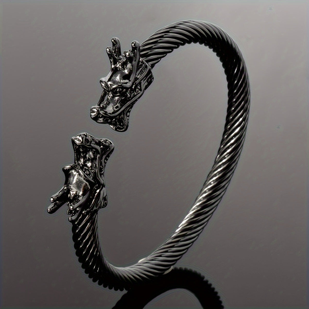 Double Dragon Copper Bracelet – Rock & Hip-Hop Style, Unisex DailySale