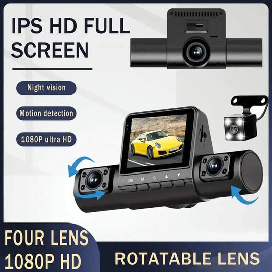 4-Channel Car DVR Dash Cam – 1080P Front, 720P Side & Rear, Night Vision DailySale