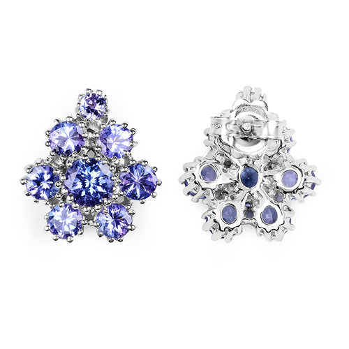 4.26 Carat Genuine Tanzanite .925 Sterling Silver Earrings Bids.com