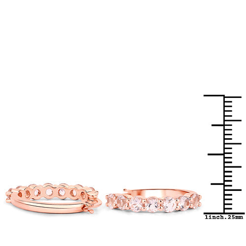 18K Rose Gold Plated 1.68 Carat Genuine Morganite .925 Sterling Silver Earrings Bids.com