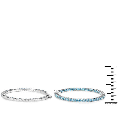 3.60 Carat Genuine Swiss Blue Topaz .925 Sterling Silver Earrings Bids.com