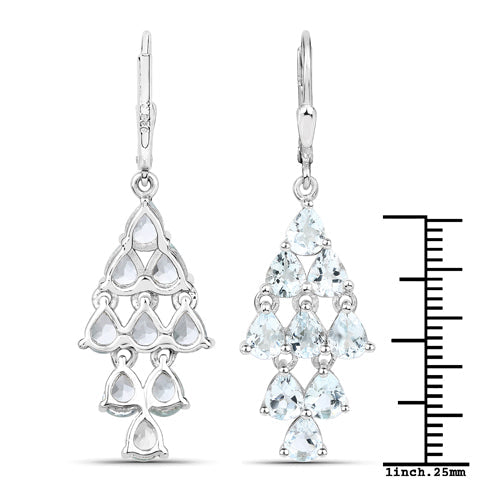 3.96 Carat Genuine Aquamarine .925 Sterling Silver Earrings Bids.com