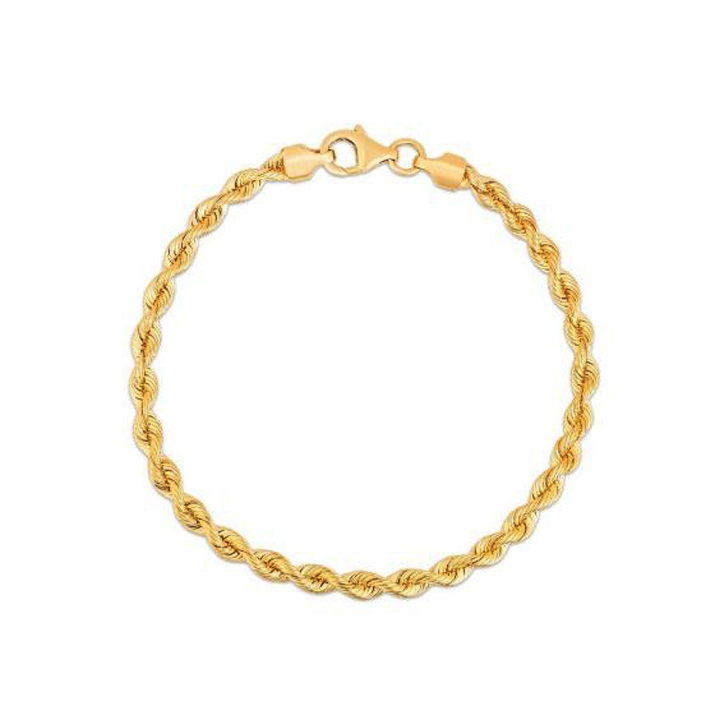 Silk Rope Chain Bracelet in 14k Yellow Gold (3.70 mm) Bids.com