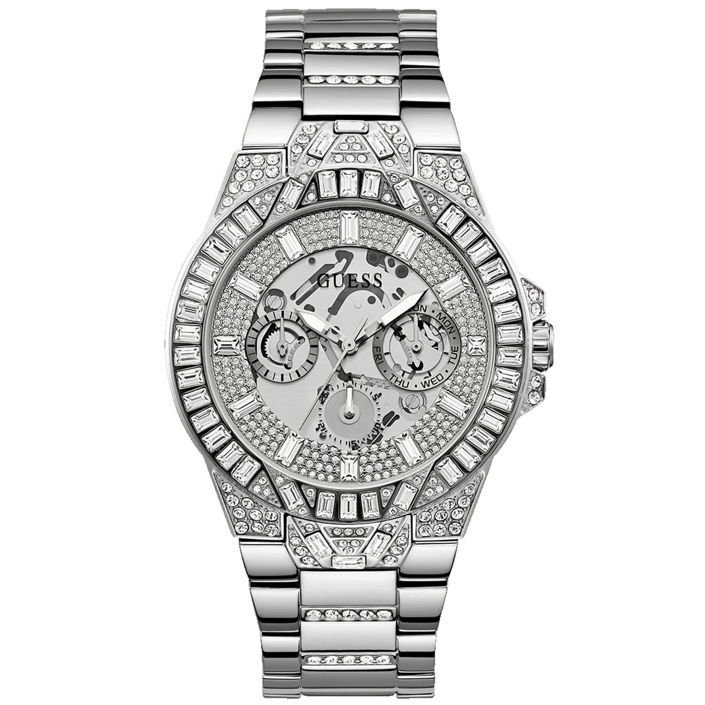 Guess Men's Trend Silver Tone Multi-function Bids.com
