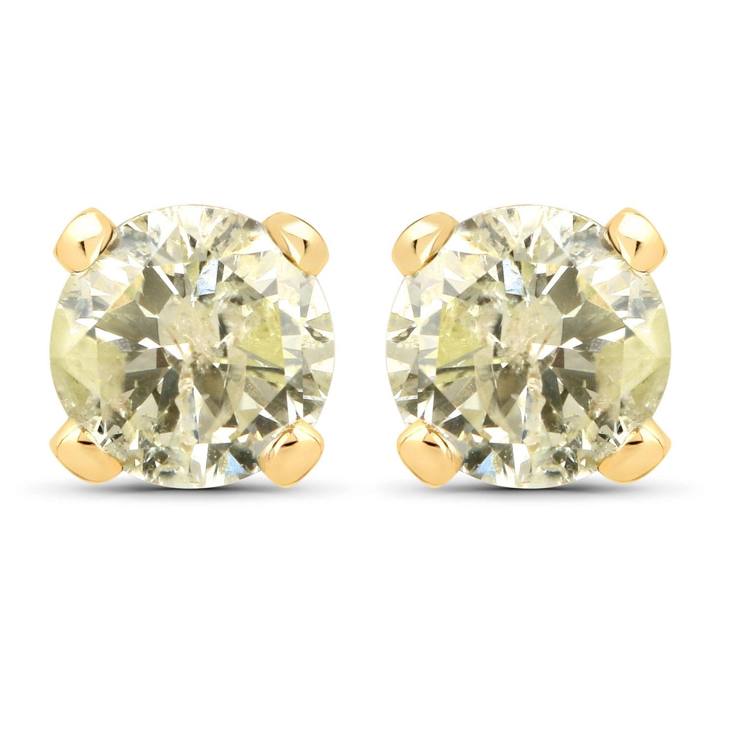 1.02 Carat Genuine LB Diamond 14K Yellow Gold Earrings Bids.com