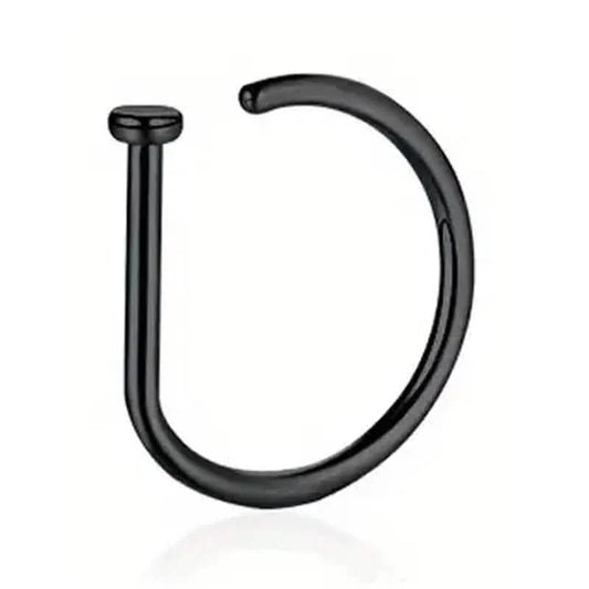 Elegant Punk-Style Stainless Steel Nose Rings - Clip-On Non-Piercing Design DailySale