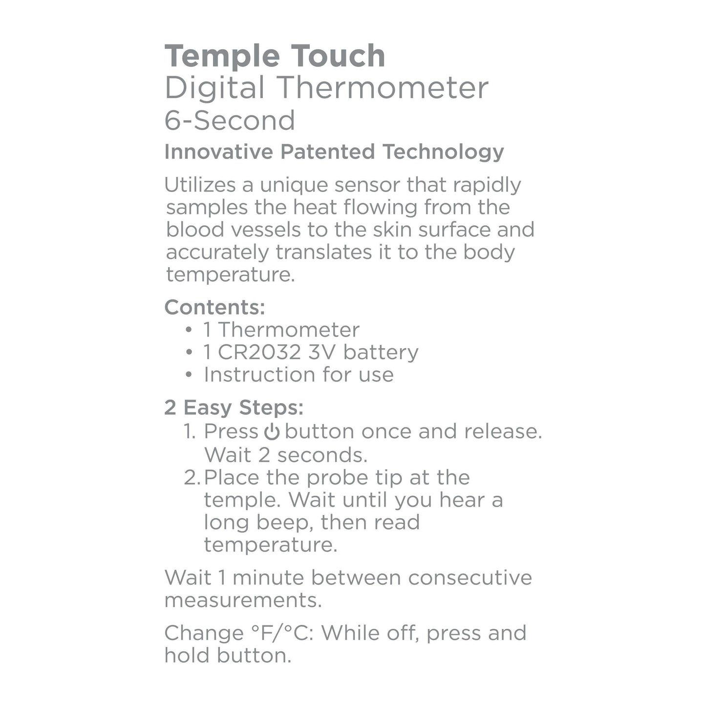 Equate Temple Touch 6-Second Digital Thermometer DailySale