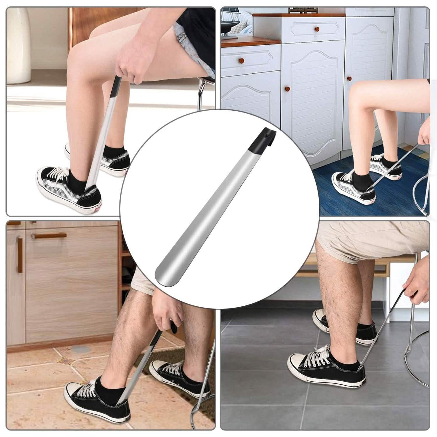 Ergonomic Stainless Steel Easy Grip Long Handle Shoe Horn DailySale