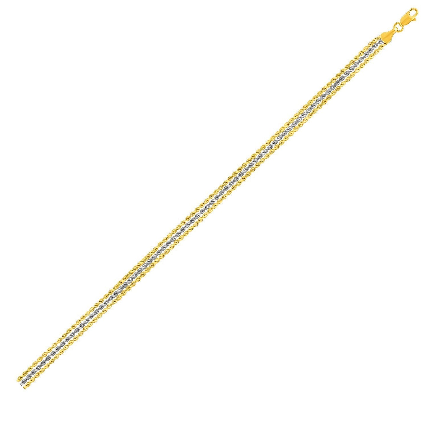 Triple Strand Rope Chain Bracelet in 10k Two Tone Gold Bids.com