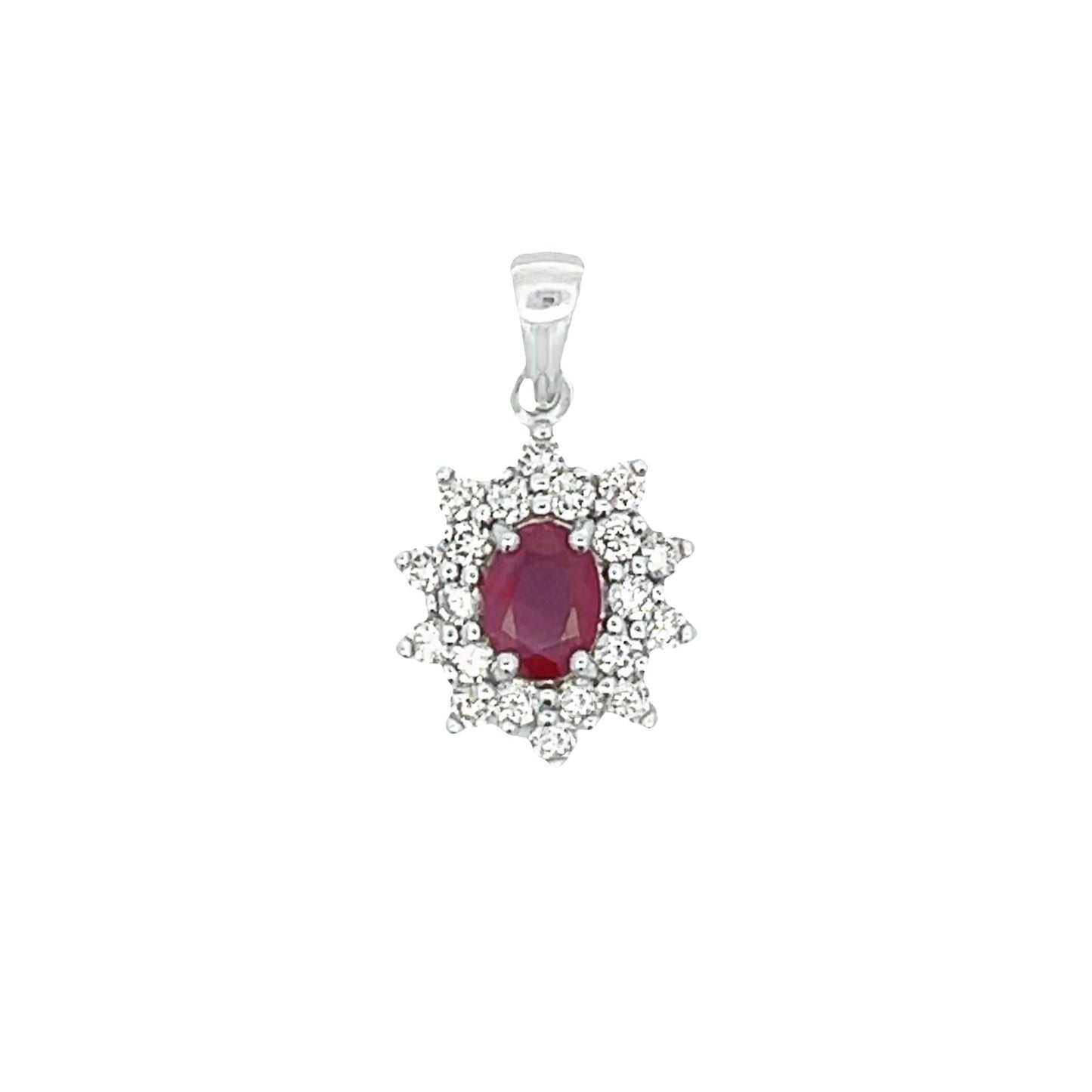1.65ct Ruby Diamond Fashion Pendants 14KT White Gold Bids.com