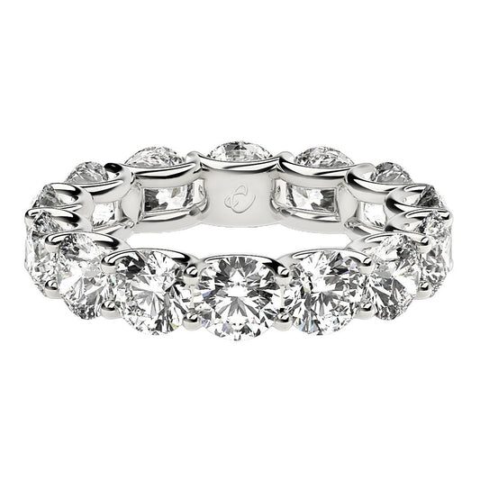 Round Cut Lab Grown Diamond Eternity Ring in 14k White Gold (6 cttw FG/VS2) Bids.com