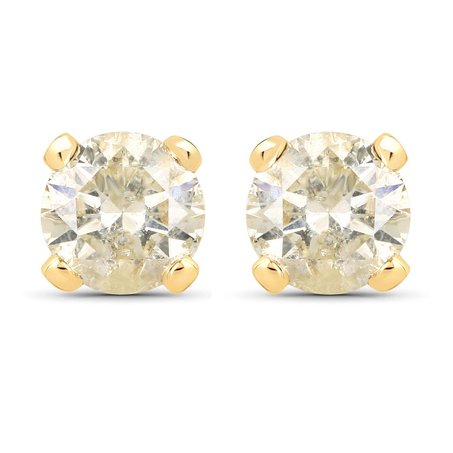 0.98 Carat Genuine LB Diamond 14K Yellow Gold Earrings Bids.com