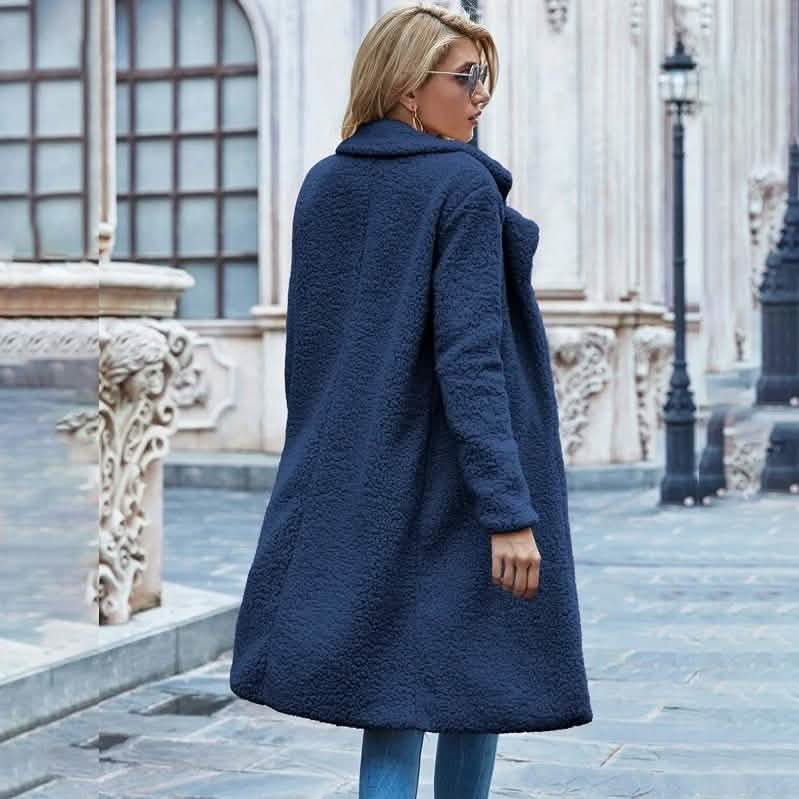 Faux Shearling Open-Front Longline Teddy Coat DailySale
