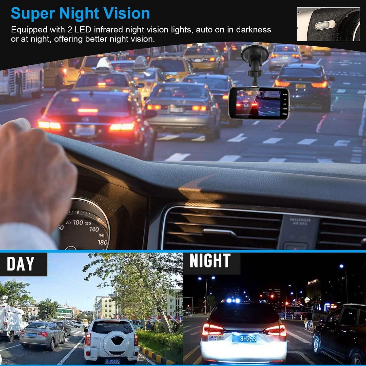 FHD 1080P Dash Cam 4" Screen Dual Cameras DailySale