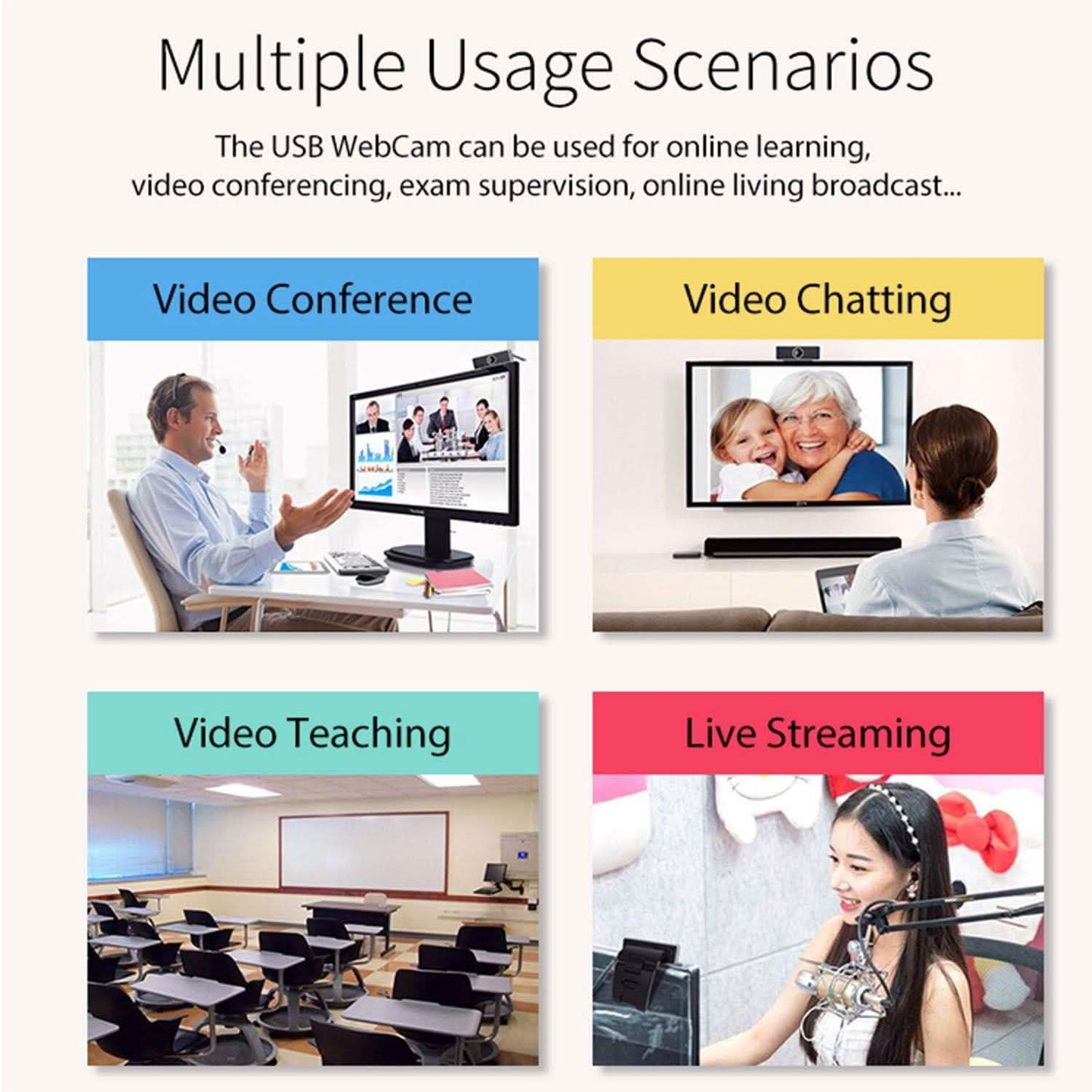 FHD 1080P Webcam USB Auto Focus with Microphone DailySale
