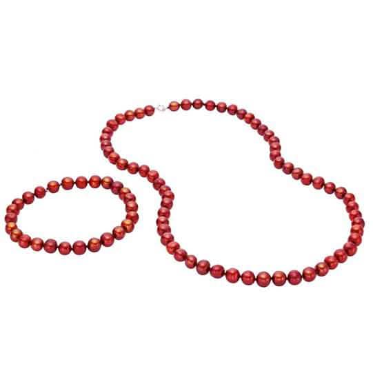 Genuine Freshwater Pearl Necklace And Bracelet Set DailySale