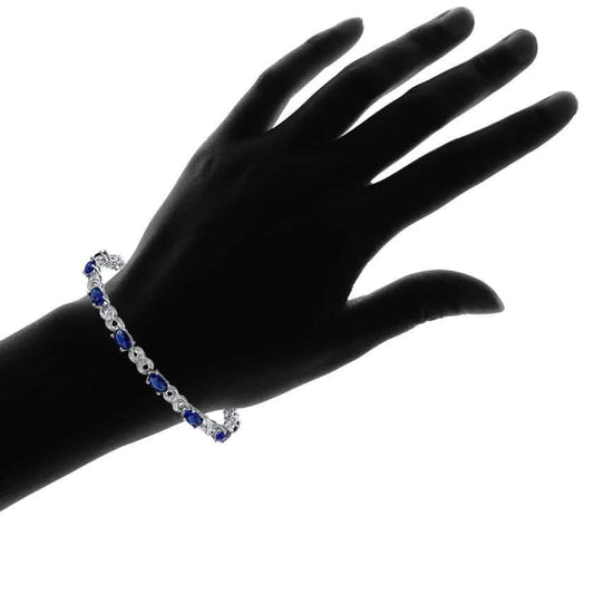 Genuine Sapphire and Diamond Tennis Bracelet by Valencia Gems DailySale