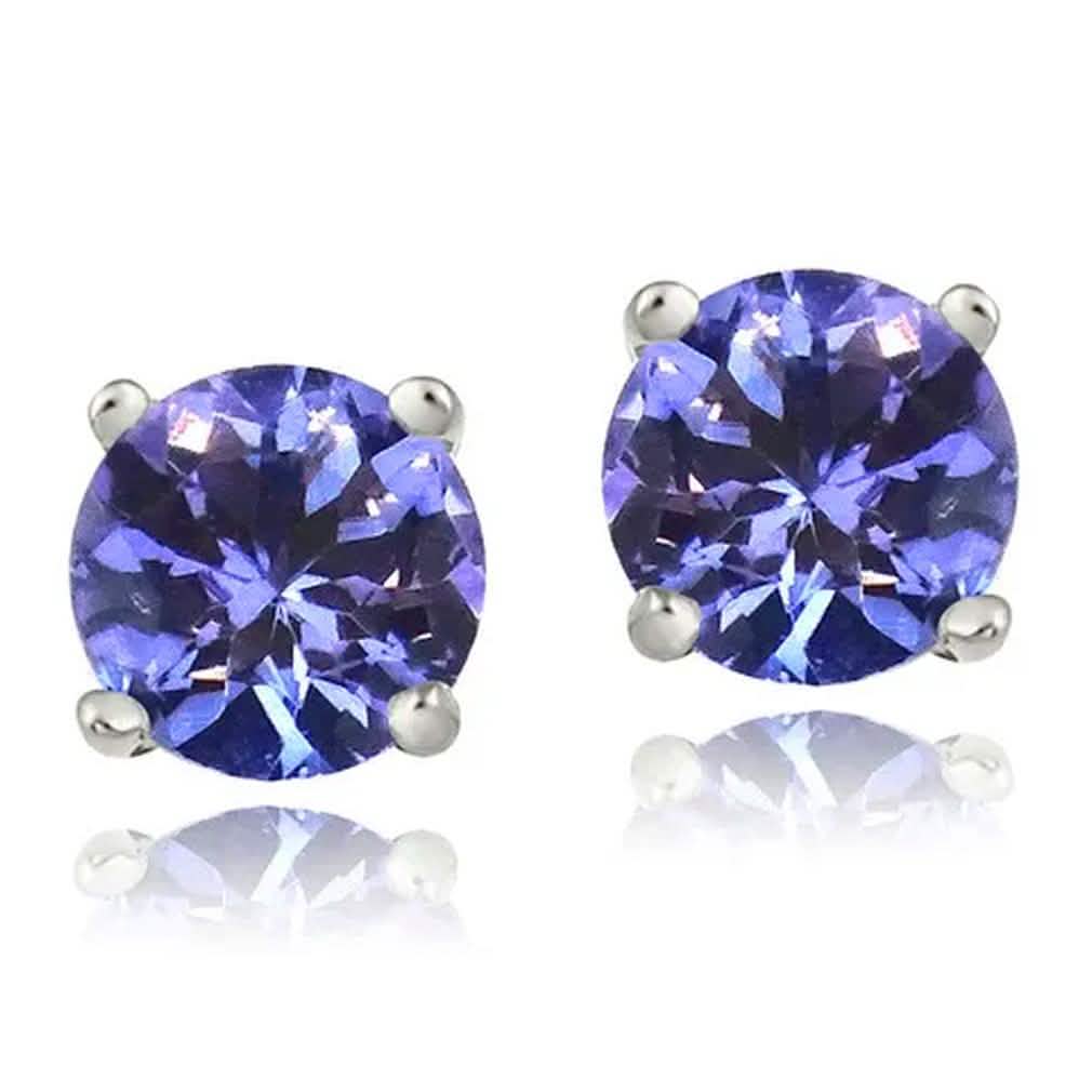 Genuine Tanzanite Round or Oval Shaped Studs DailySale