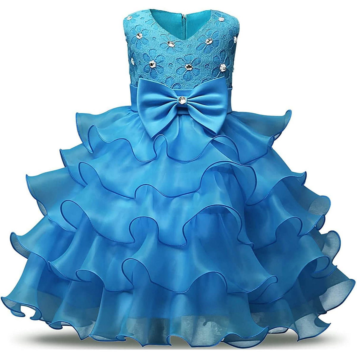 Girl Dress Kids Ruffles Lace Party Wedding Gown DailySale