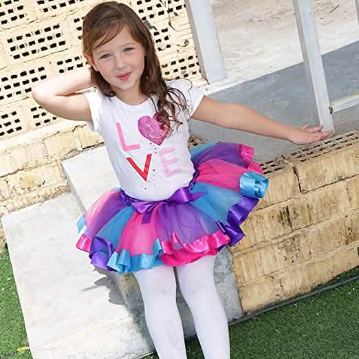 Girl's Layered Ballet Tulle Rainbow Tutu Skirt DailySale