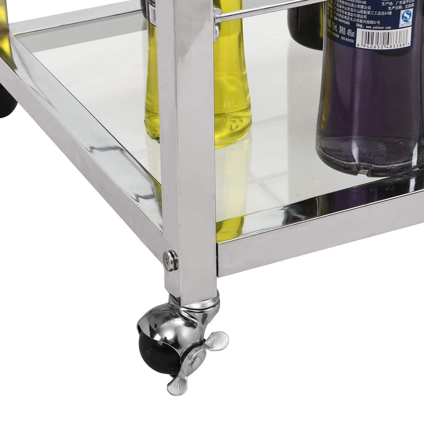 Glass Bar Cart with Wine Rack & Glass Holder DailySale