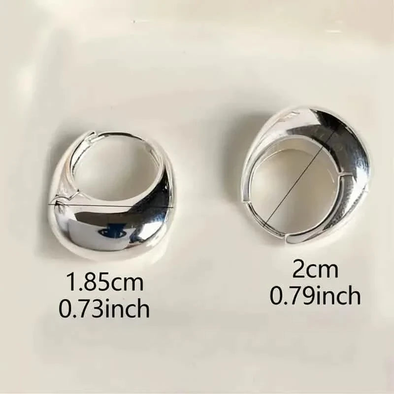 Glossy Chunky Shaped Hoop Earrings Copper Jewelry Vintage Elegant Style Female Geometric Ear Buckles DailySale