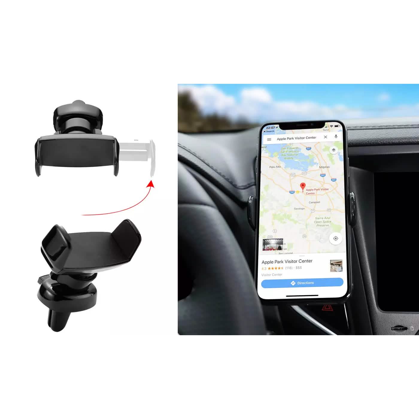 Glossy Universal Air Vent Car Mount Phone Holder for Smartphones DailySale